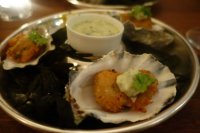 Fried oysters with devilled tartare