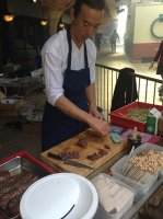 Koya's Junya Yamasaki carving the venison