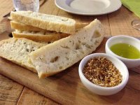 Focaccia, dukkah and olive oil dip
