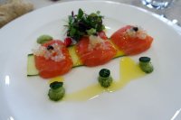 Bollinger cured smoked salmon with Champagne and Exmoor Caviar Jelly