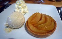 Tarte Normandie - apple custard tart, calvados chantilly, vanilla ice cream