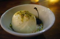 Booza - A unique Levantine ice cream made with Chios mastica, delicately perfumed with orange blossom water and served with lashings of green pistachios.