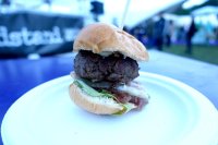 Iberico pork and foie gras burger with Iberico pancetta and melted Zamorano - from Ember Yard