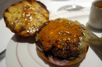Golony burger with the relish added