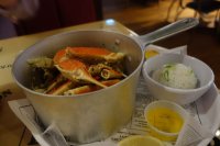 Steamed snow crab legs with jasmine rice