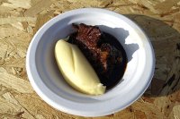 Braised, home-style beef cheeks with mash potato - from Koffmann's