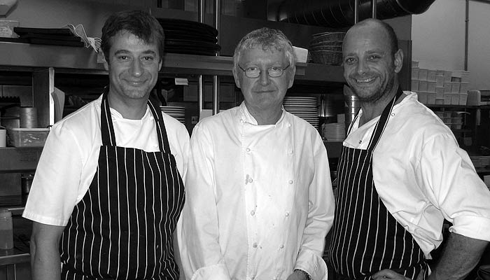 Simon Wadham, Shaun Hill (from the Walnut Tree) and Tim Hughes at The Rivington Grill