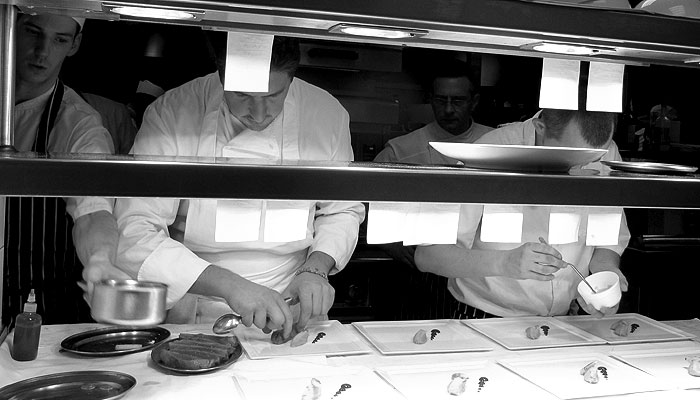 Claude Bosi and Alain Roux (from the Waterside Inn) at Hibiscus