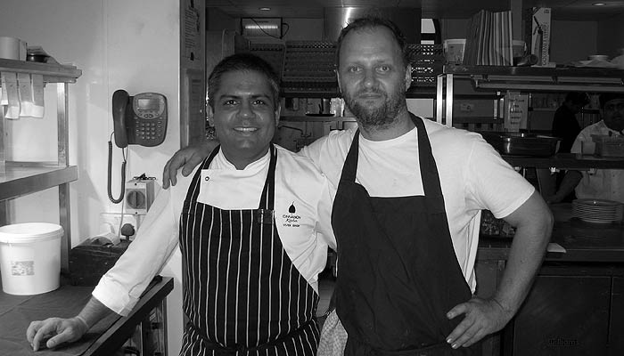 Vivek Singh and Simon Rogan (from L'Enclume) at Cinnamon Kitchen