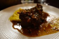 Collo d’agnello (lamb neck) with wild mushrooms and cheesy polenta