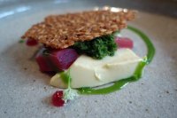 Outdoor rhubarb with melilot, linseed and sweet cicely