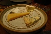 Sampling the cheese board