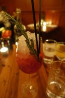 Damm Son cocktail - damson gin, port, lemon juice, fresh citrus