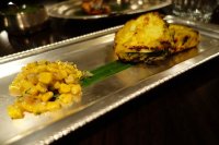 Paneer tikka, cashew nut, corn chat