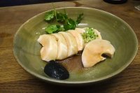 White cut chicken, black sesame