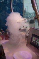 The nitro ice cream machine in action