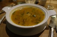 Soup Khareho - soup with slow-cooked beef, rice, coriander and Georgian spices