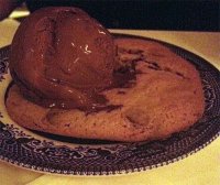 Warm choc chip cookie and ice cream
