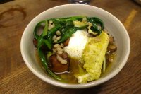 Shitake, poached egg, barley, ramsons