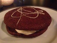 The triple chocolate and vanilla ice cream sandwich