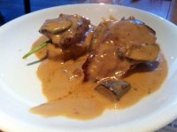 Solomillo de Credo con Salsa Boletus (Sirloin of Iberico Pork served with a Mushroom Sauce) 