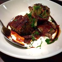 Pomegranate glazed lamb with yoghurt