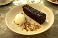 Banana bread sticky toffee with ginger and creme fraiche