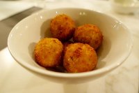 Broad bean and rosemary arancini