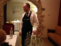 The grappa arrives at the Monte Mulini - including mistleto grappa