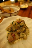 Seabass tartare, oyster mayonnaise, chives and rye crackers