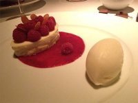 Raspberry/almond composition