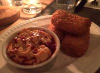 Salt cod croquettes with sweet pepper mayo dip