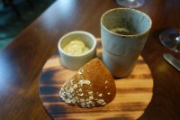 Bread with marrow butter and mushroom broth