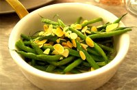 Green beans, sambal, almonds