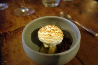 Fig leaf and quince baked alaska