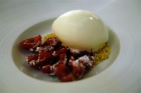 Lemon Sorbet with raspberries