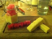 Rhubarb panna cotta at the Kingham Plough