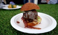 Iberico pork and foie gras burger wth truffle pecorino and aioli from Ember Yard