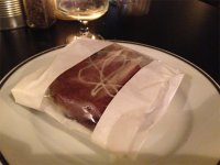 The wrapped up ice cream sandwich