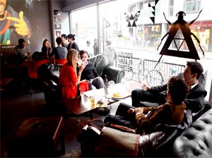 DJ James Priestley opening Meter pizza bar at CAMP in Shoreditch
