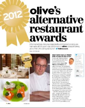 Alyn Williams, Hawksmoor, Byron and more pick up gongs in the 2012 Olive Magazine Alternative Restaurant Awards