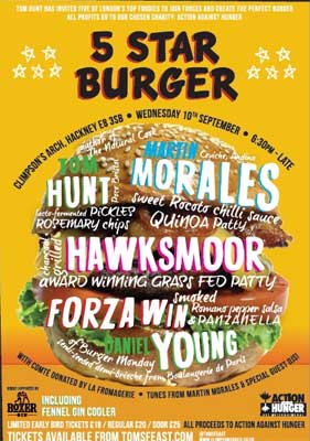 Tickets on sale for 5 Star Burger in aid of Action Against Hunger