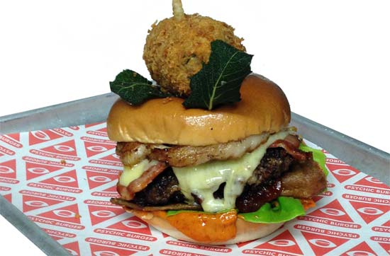 Psychic Burger launch pig laden burger