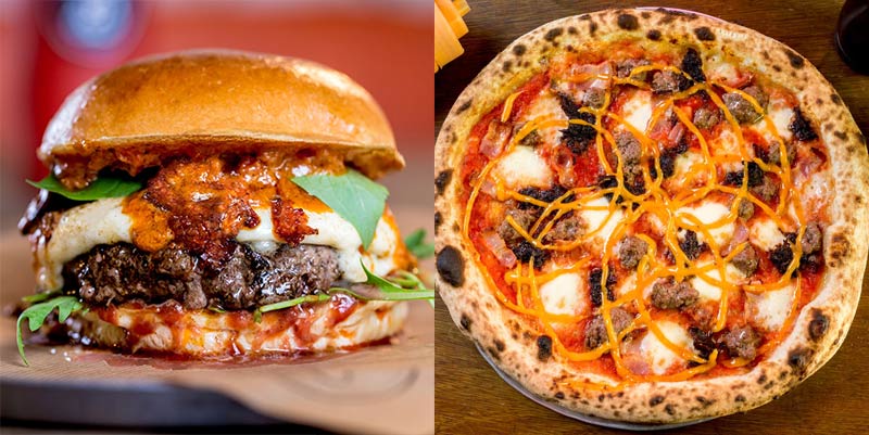 Pizza and burgers finally together at last, as Yard Sale meet Patty & Bun 