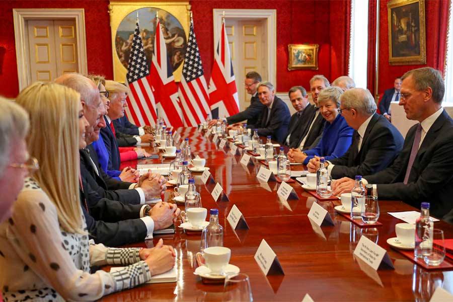 Donald Trump dines on beef twice in one day on his state visit to London