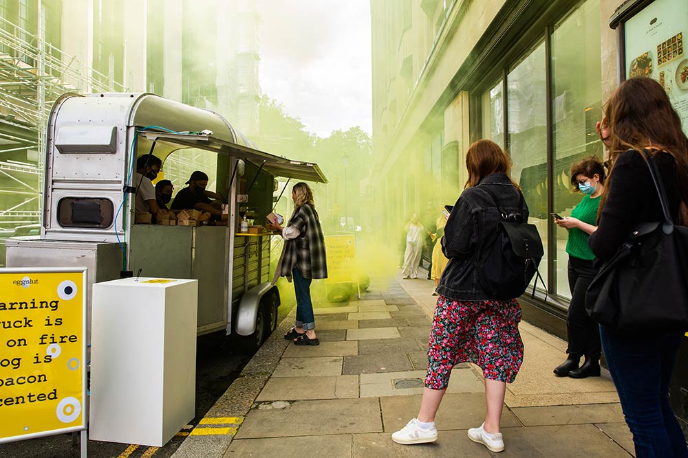 Eggslut truck fog