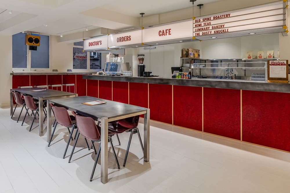 Doctor's Orders is Dr. Martens' new in-store cafe in Soho, serving Dusty Knuckle toasties and Luminary Bakery cakes