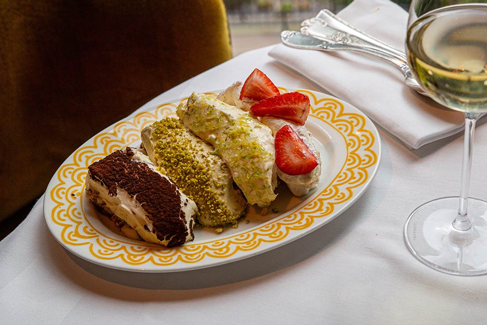 A tiramisu trolley with four different takes is being wheeled over to Barbarella in Canary Wharf