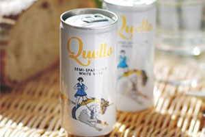 24 cans of Quello semi-sparkling white wine