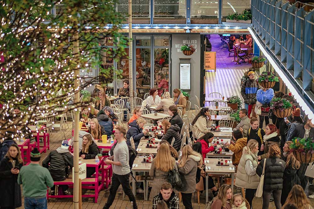 Christmas shopping and eating in Carnaby London